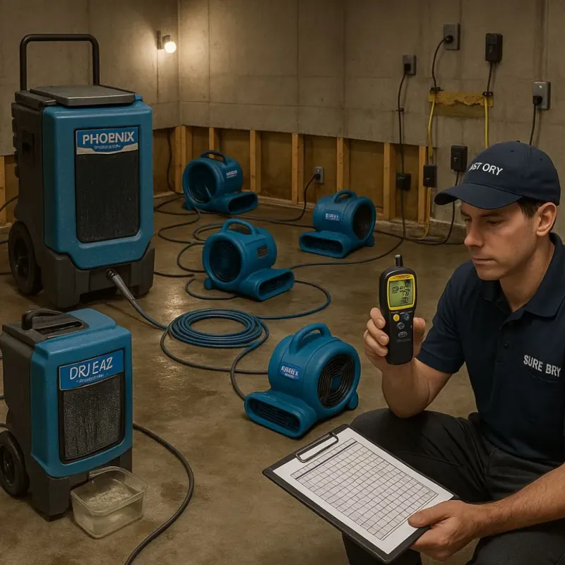 Structural Drying and Dehumidification process in Warwick, NY